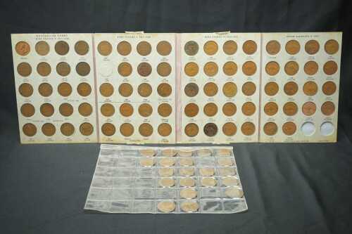 A collection of Australian pennies (see description)