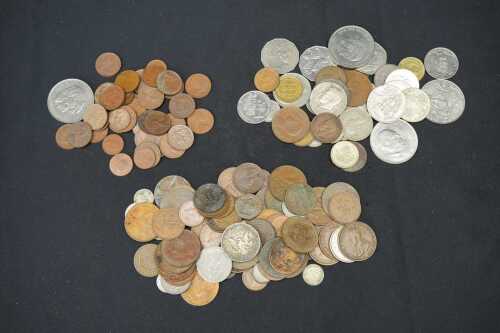 A group of mostly Australian pre-decimal and decimal coins