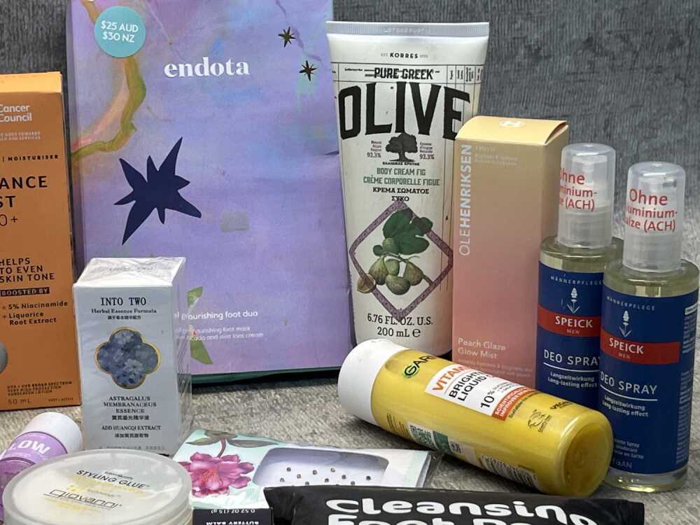 Group of beauty products