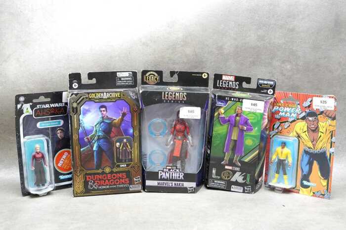 Five action figures