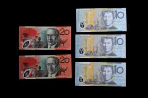 Five Australian decimal notes