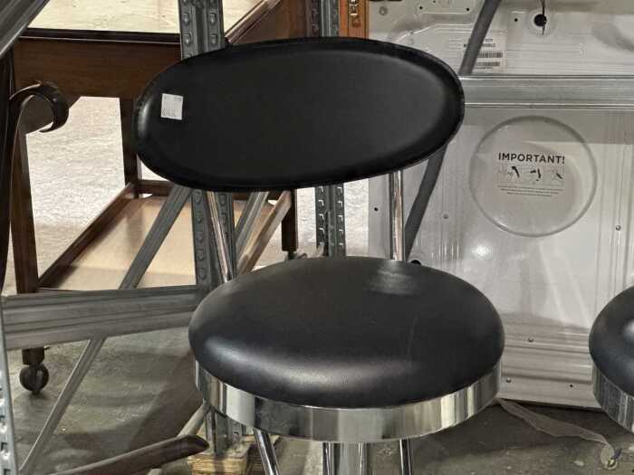 Pair of black chrome based bar stools