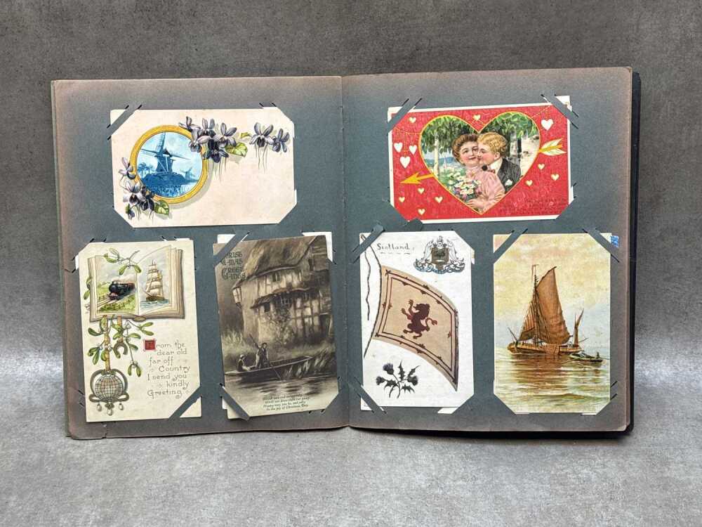 Vintage postcard album with postcards, together with collection of ...