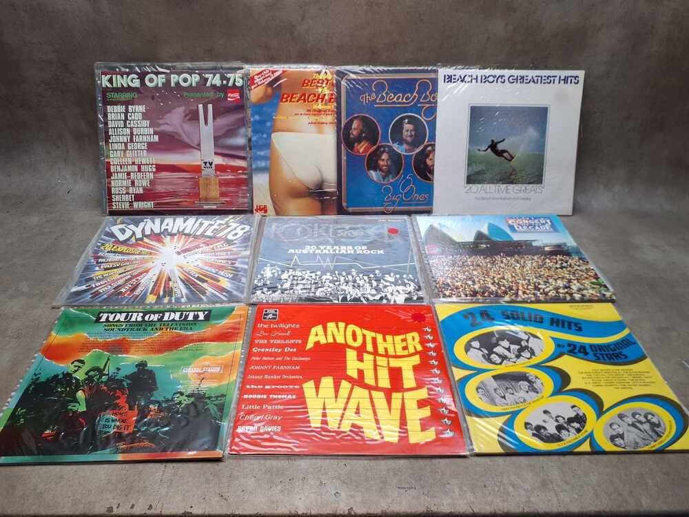 Group of vinyl records