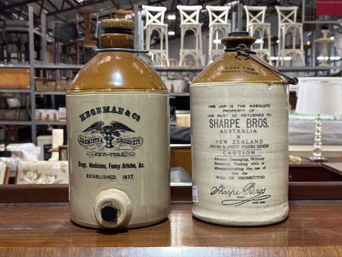 Two ceramic demijohns