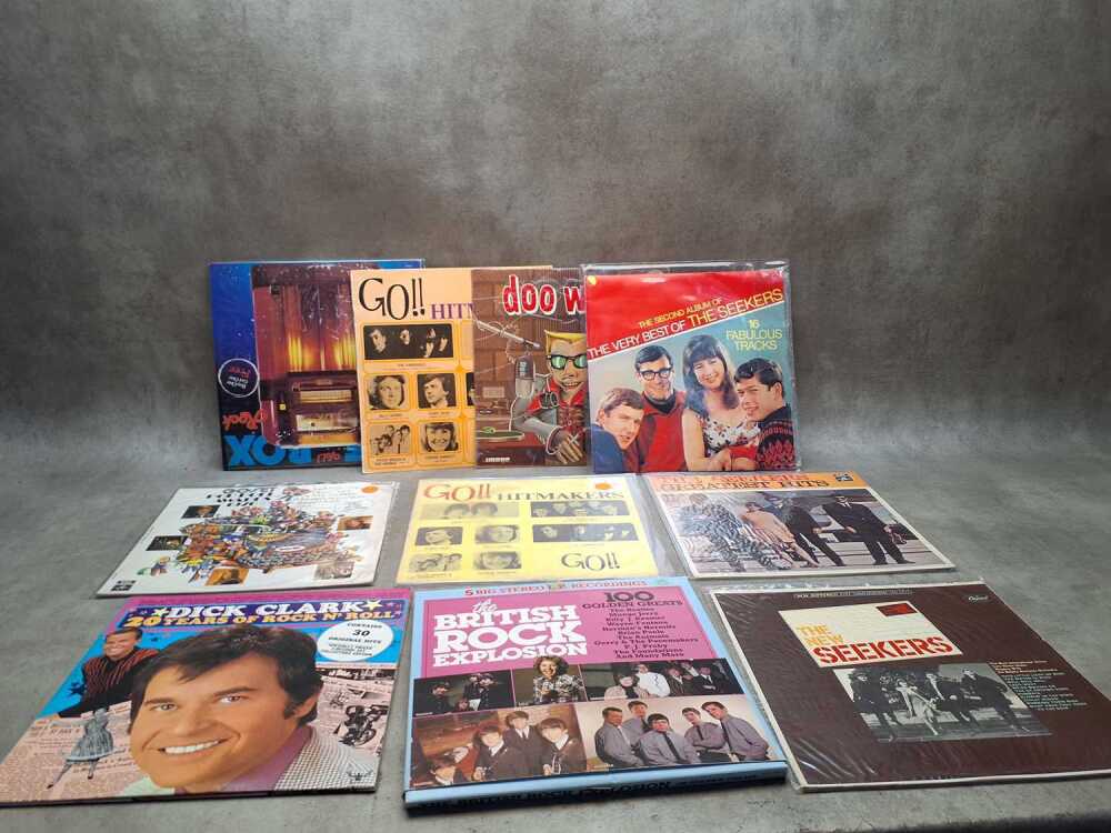 Group of vinyl records